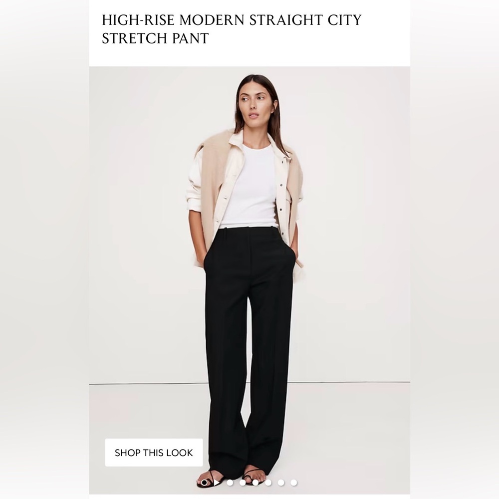 Banana Republic Black Wide-Leg Trousers